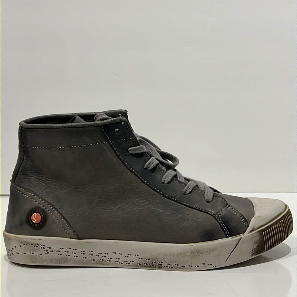 Softinos by Fly London “Kip” High Top Grey Leather‎ Sneaker Shoes Size 40